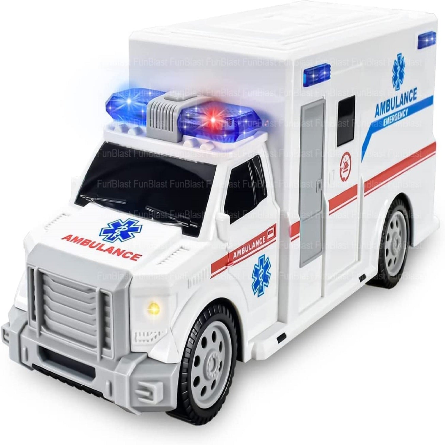 Friction Power Toy Ambulance with Light and Sound Effects for 3+ Years