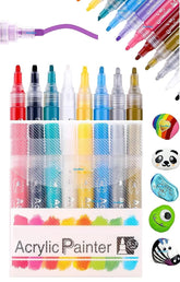 Acrylic Marker Colors set, DIY Color Markers, Acrylic Paint Marker Pens, Colors Markers Water Based Paint Pen for Rock Painting, Canvas, Photo Album, Craft, School Project, Glass, Ceramic, Wood, Metal
