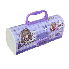 Kids Pen & Pencil Box – Suitcase Style Password Lock Pencil Case, Multi-Layer Pencil Box for Kids, Boys, Girls, Stationary Organizer Case for Kids