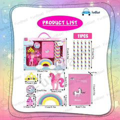 Unicorn Stationery Set for Girls Boys - Kawaii Stationery for Girls, Stationery Box with Pencil, Eraser, Sharpener, Diary Stationery Kit for Kids