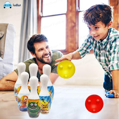 Kids Bowling Play Set Toys - Fun with Monsters Bowling Play Toy Set with 6 Bottles and 2 Balls Game for Kids, Indoor & Outdoor Sports Games for Kids/Boys