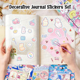 Kawaii Stickers Set – 16 Sheet (100+ Pcs) DIY 3D Stickers for Girls, Aesthetic Sticker, Stickers for Journaling, Scrapbooking (PeachWish-4X4=16Sheet)