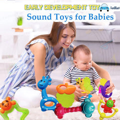 Rattles and Teether for Babies - Colorful Silicon Non-Toxic BPA Free for Babies, Toddlers, Infants & Children