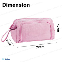 Multipurpose Zipper Pencil Pouch for Kids (Pink)