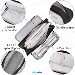Multi-Compartment Stationery Organizer Pouch for Kids (Black)