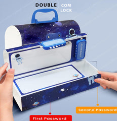 Kids Pen & Pencil Box – Suitcase Style Password Lock Multi-Layer Pencil Box for Boys, Girls, Stationary Organizer Case Return Gift for Kids