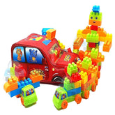 Girl's, Boy's Best Bag for Kids Packing Building Blocks with Wheel Toy - 100 Pieces Including Wheels