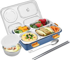 Lunch Box - Stainless Steel Lunch Box for Kids, Tiffin Box, Lunch Box with Spoon, Lunch Box, Lunch Box for Kids, Lunch Box for Office Women and Men (for Dry Foods Only)