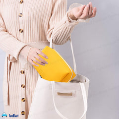 Multipurpose Cosmetic Pouch with Zipper Lock for Girls & Women (Yellow)