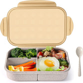 Lunch Box for Kids - Tiffin Box for Kids, Plastic Lunch Box for Office Men & Women, School Lunch Box with Spoon, Wheat Straw Fiber Lunch Box