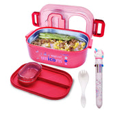 Unicorn Theme Lunch Box with Spoon and 10 Color Ball Pen, Lunch Box for School Kids, SS304 Lunch Box, Tiffin Box for School (Maroon)