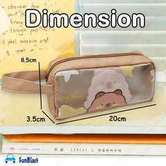 Transparent PVC Pouch with Zipper Closure for Girls (Random Design)