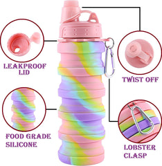 Silicone Sipper Bottle for Kids Expandable Sipper Water Bottle for Gym Girls, Boys (Pack of 1 Unit)
