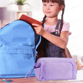 Multipurpose Zipper Pencil Pouch for Kids (Purple)