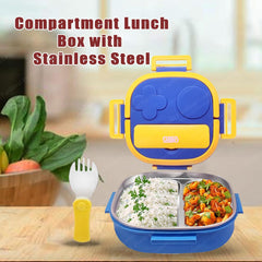 Lunch Box for School Kids, Compartment Lunch Box with Stainless Steel Inner Case, SUS304 Lunch Box for Kids (850 ML)