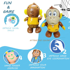 Monkey Robot Toy, Swinging and Dancing Musical Monkey Toy with Light and Music