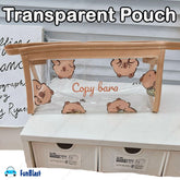 Transparent PVC Pouch with Zipper Closure for Girls (Random Design)