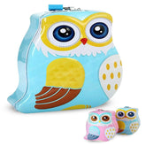 Owl Shaped Piggy Bank for Kids,Piggy Bank for Kids,Money Saving Metal Coin Bank with Lock&Key-Money Saving Coin Box for Kids Girls,Boys,Birthday Return Gift (Random Color)