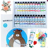 Water Color Paint Set tube, 24 x 12 ml Color Paint Tubes, Watercolor Paint Set for Adults, Kids, Beginner & Professional Artists, Set of 24 Vibrant Colors - (12 ml each), Pigment Paints