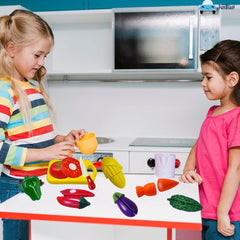 Vegetables Play Set Toys - Realistic Sliceable Cutting Vegetable Pretend Play Kitchen Toys for Kids, Play Food Toys, Vegetable Toys with Chopping Board & Knife - 9 Pcs