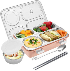Lunch Box - Stainless Steel Lunch Box for Kids, Tiffin Box, Lunch Box with Spoon, Lunch Box, Lunch Box for Kids, Lunch Box for Office Women and Men (for Dry Foods Only)