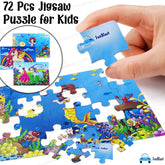 Unicorn Jigsaw Puzzle, Mermaid Jigsaw Puzzles, 3 in 1 Unicorn and Mermaid Jigsaw Puzzles for Kids/Boys/Girls – 72 Pcs Puzzles