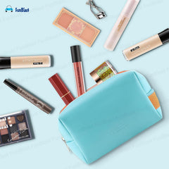 Multipurpose Cosmetic Pouch with Zipper Lock for Girls & Women (Sky Blue)