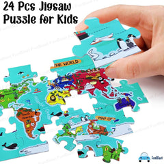 World Map Jigsaw Puzzle for Kids Jigsaw Puzzle for Kids of Age 3-5 Years – 24 Pcs (Size 30X22 cm)