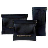 3 Pcs Mini Multipurpose Makeup Pouch for Girls & Women (Black)