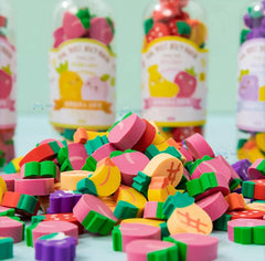 Eraser for Kids - Fruit Erasers for Kids, Eraser Set for Return Gift, Stationary Set for Kids, Fruit Eraser, Rubber Eraser for Kids (Pack of 3 Bottles)