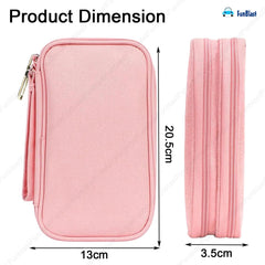 Travel Organizer Pouch with Mesh Pockets for Men and Women (Pink)