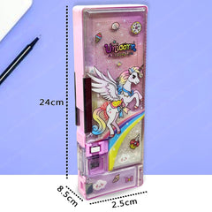 Magnetic Pencil Case with Sharpener – Unicorn Themed Luxury Pencil Box for Kids – Stationary Organizer Pencil Box for Girls, Kids, Boys