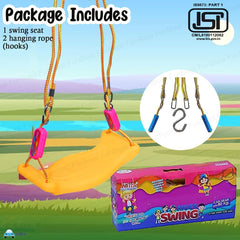 Swing for Kids – Adjustable Plastic Swing/Kid’s Jhula, Indoor and Outdoor Hanging Swing for 3+ Years Old Boys and Girls, Kid's Swing Seat with Hand Grip