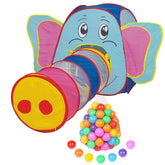 Big Elephant Tunnel Popup Play Tent House with Balls, Tunnel Tent for Kids with 25 Balls, Foldable Outdoor Tunnel for Toddlers, Tunnel Tent for Kids, Pop-Up Activity Toys