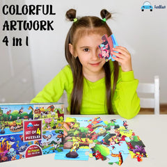 Kids Puzzles for Kids, Animal and Birds Jigsaw Puzzle for Kids of Age 3-5 Years, Set of 4-96 Pcs Puzzle (Size 30X22 CM)