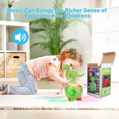 Dinosaur Gear Toy for Kids – 360 ° Rotating Musical Toys for Kids, Battery Operated Toys for Kids, Toys for Kids, Bump & Go Toys, Transparent Gear Toys, Gifts for Kids