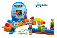 Building Blocks for Kids with Wheel, Block Bricks Toys for Kids, Best Gift Toy for Girls, Boys (78 Pcs & 16 Wheels)