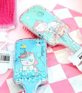 Unicorn Comb and Brush Set, Unicorn Glitter Hair Brush Comb for Girls, Massage Hairbrush Unicorn Kids Hair Brush/Hair Comb (Random Color) (Pack of 1 Pcs)