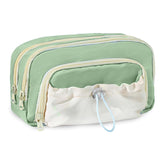 Kawaii Pencil Pouch With Drawstring Pocket (Sea Green)