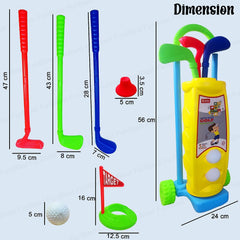 Golf Set for Kids - Portable Golf Accessories Kit with 3 Golf Sticks, 2 Balls, Platform Cup & Flag for 3+ Years Kids, Children, Boys, Girls