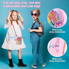 Unicorn Pop it Sling Bag - Crossbody Bag for Kids, Pop it Purse for Girls, Stress Relief Toys Pop It Bag for Girls