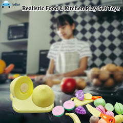 Realistic Fruit Cutting Toy for Kids Toy with Chopping Board & Knife - Girls Pretend Play Food Toy for Kids – (Random Color; 12 Pcs)