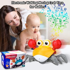 Crawling Crab Toy for Kids - Dancing Crawling Baby Toys, Electronic Walking Moving Toys for Babies Infant Toddlers Fun Play Interactive Early Learning Educational Toys (Random Color)