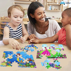 Unicorn Jigsaw Puzzle, Mermaid Jigsaw Puzzles, 3 in 1 Unicorn and Mermaid Jigsaw Puzzles for Kids/Boys/Girls – 72 Pcs Puzzles