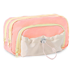 Kawaii Pencil Pouch With Drawstring Pocket (Pink)