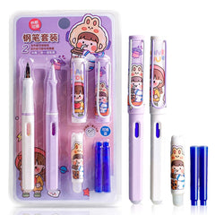 Fountain Pen for Students Unicorn Pen Set for School Stationery Gift for Kids, Birthday Return Gift, Pen for Office, School Stationery Items for Kids