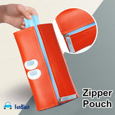 Multipurpose Zipper Pencil Pouch for Kids & College Students (Orange)