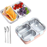 Stainless Steel Lunch Box for Kids, Tiffin Box, Bento Lunch Box with Chopstick Spoon & Fork, Insulated Lunch Box (Not Leak-Proof - for Dry Foods Only)