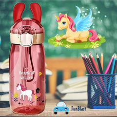 Water Bottle for kids, Cute Design Water Bottle with Sipper, Sipper bottle for Kids -Anti-leak Kids Cartoon Water Bottle for Kids – 550 ML