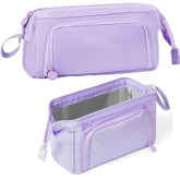 Multipurpose Zipper Pencil Pouch for Kids (Purple)